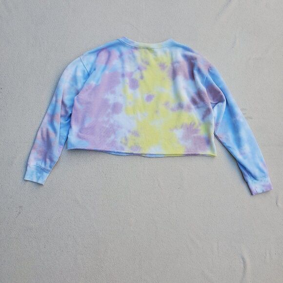 Colsie tie dye cropped long sleeve sweatshirt - Picture 10 of 12